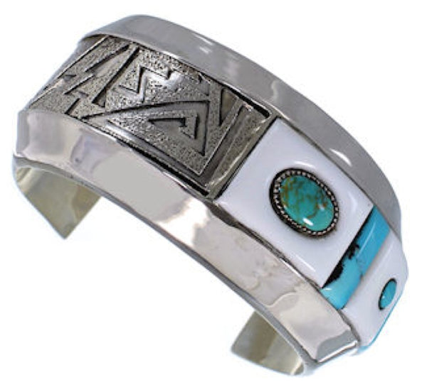 Multicolor And Sterling Silver Southwest Cuff Bracelet IS61090